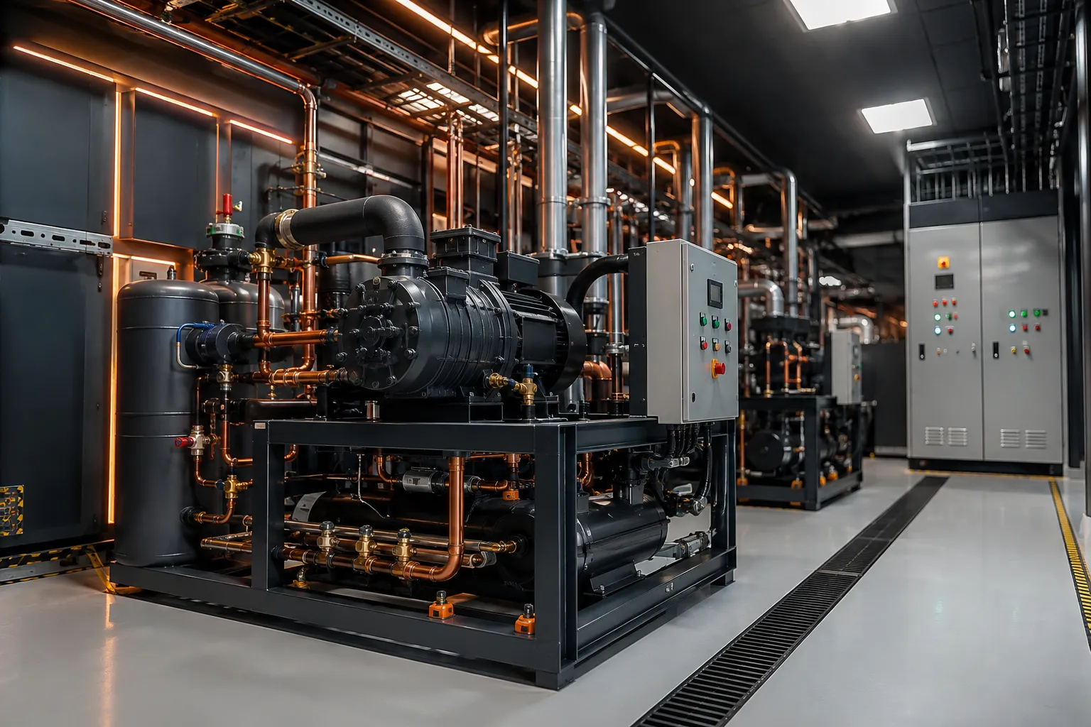 Ilustrasi instalasi mesin dan sistem refrigerasi cold storage